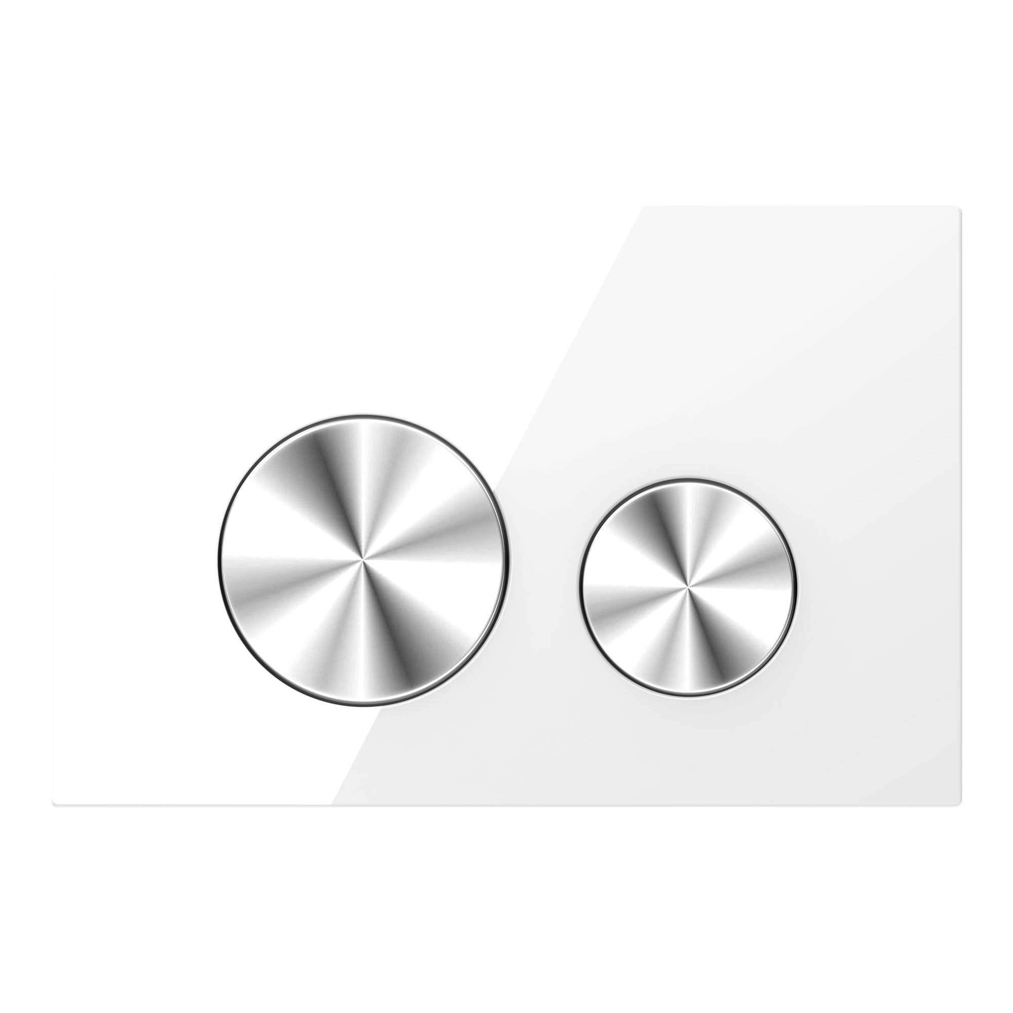 Placa pulsadora de vidrio blanco / Plata cepillada - Compatible con Geberit Sigma (UP 320)