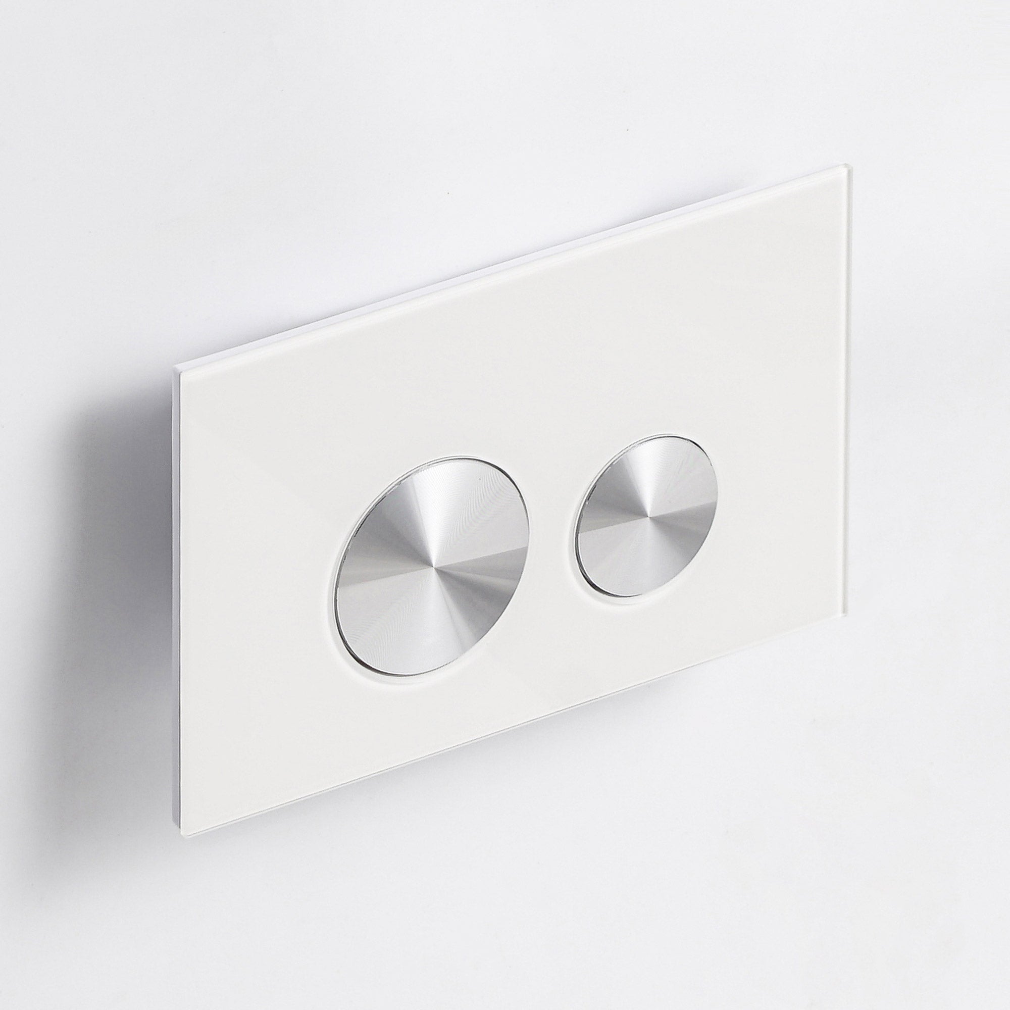 Push plate glass white / brushed silver - Compatible with Geberit Sigma (UP 320)