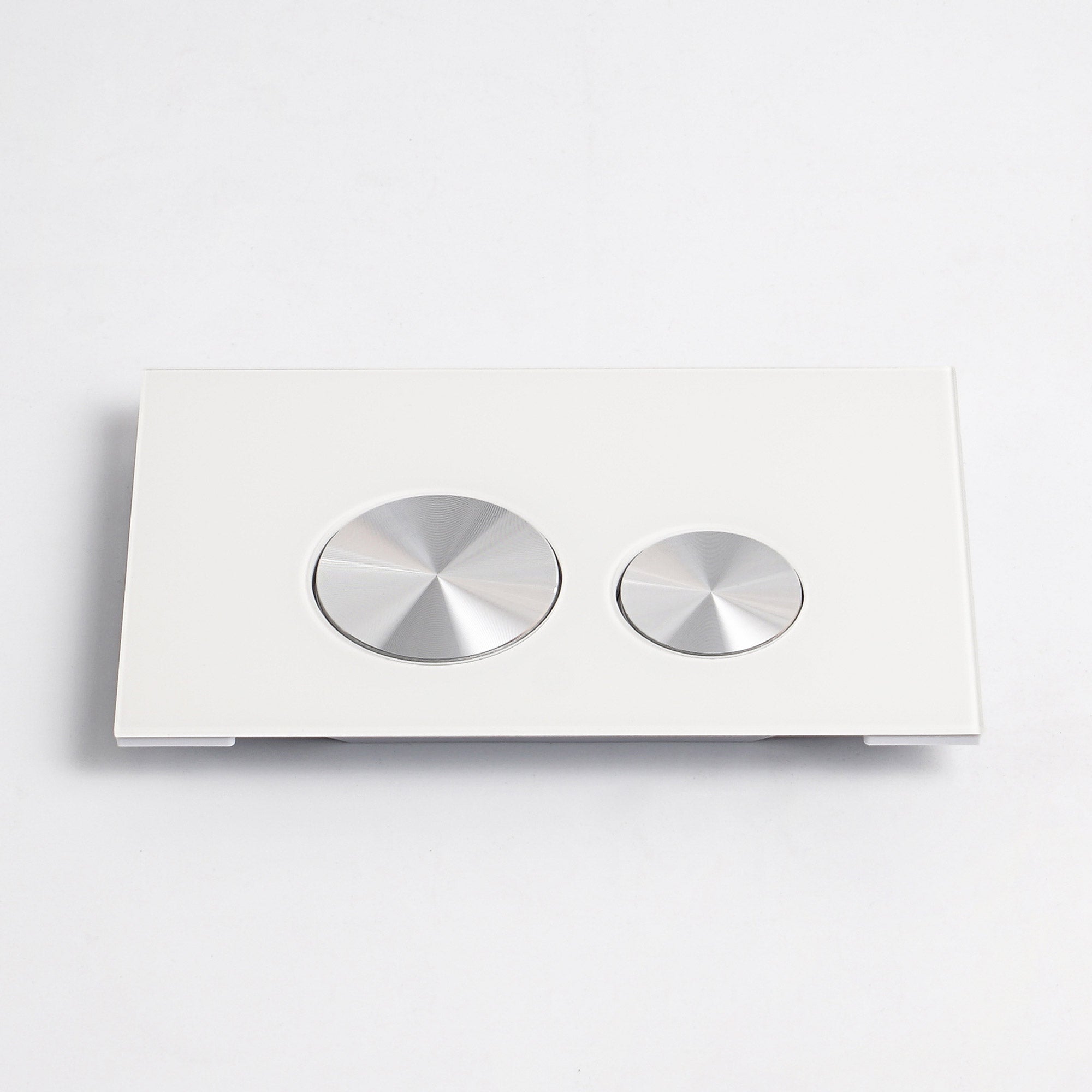 Push plate glass white / brushed silver - Compatible with Geberit Sigma (UP 320)