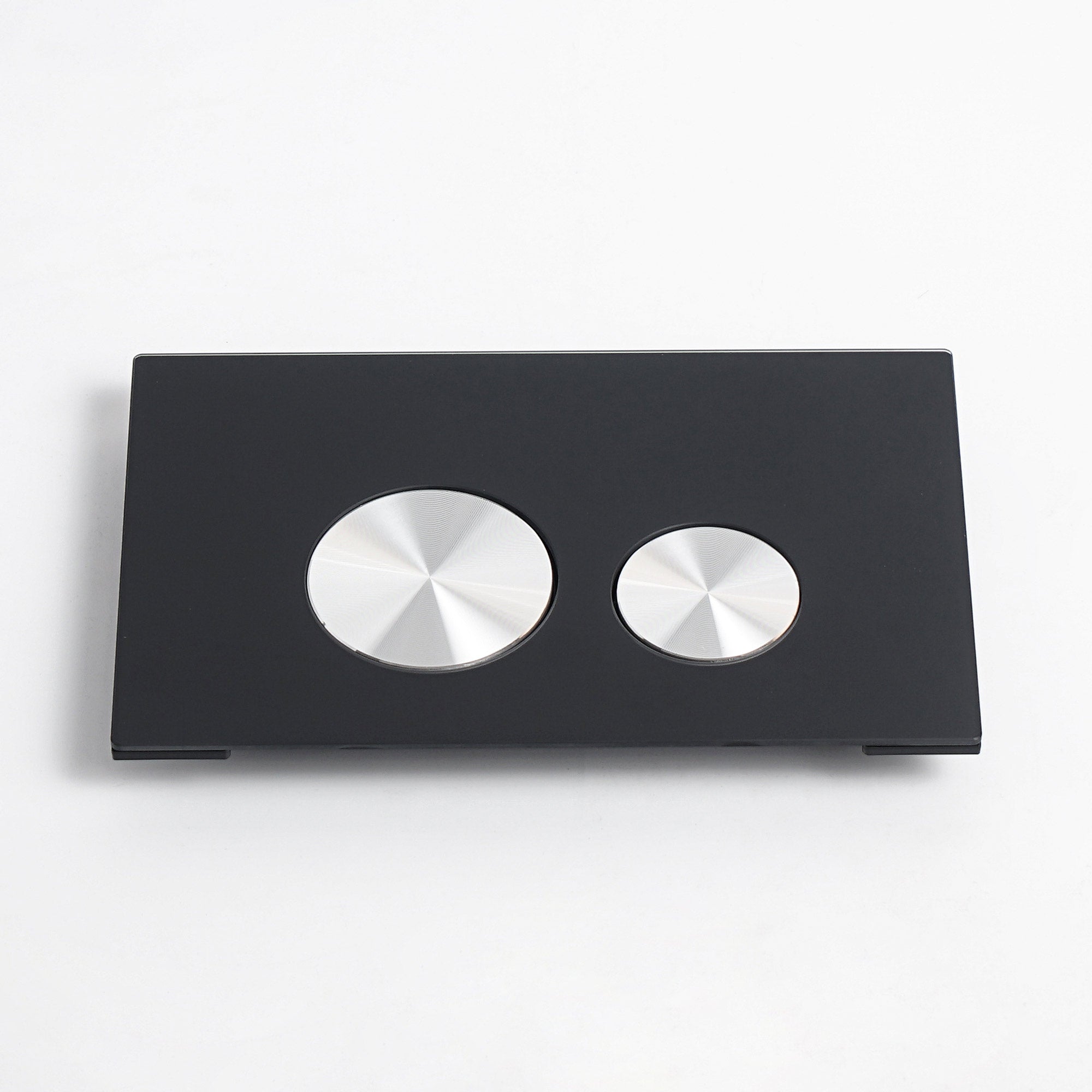 Push plate glass black / silver brushed - Compatible with Geberit Sigma (UP 320)