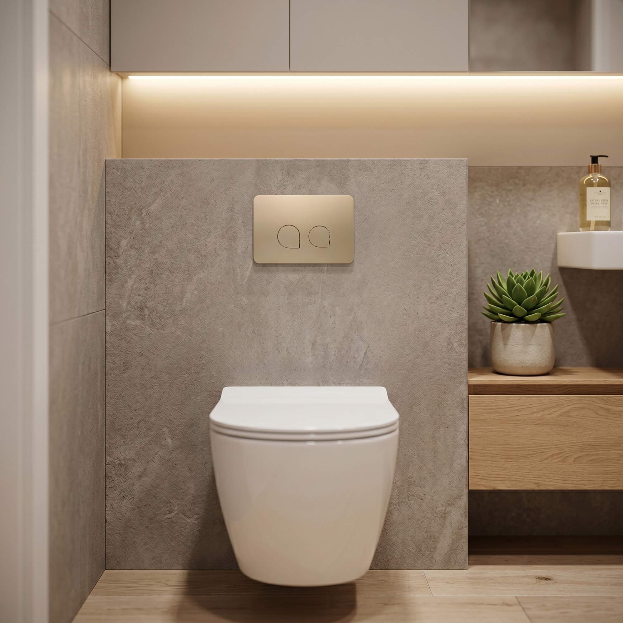 Drückerplatte 520 aus ABS in Gold - Kompatibel mit Geberit Sigma