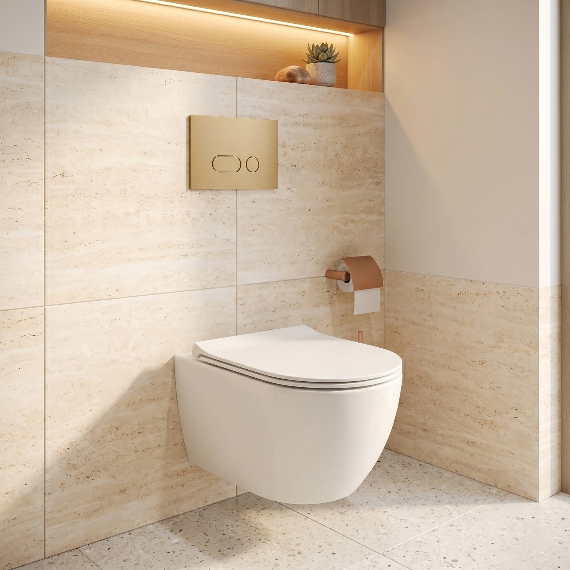Drückerplatte 870 aus ABS in Gold - Kompatibel mit Geberit Sigma
