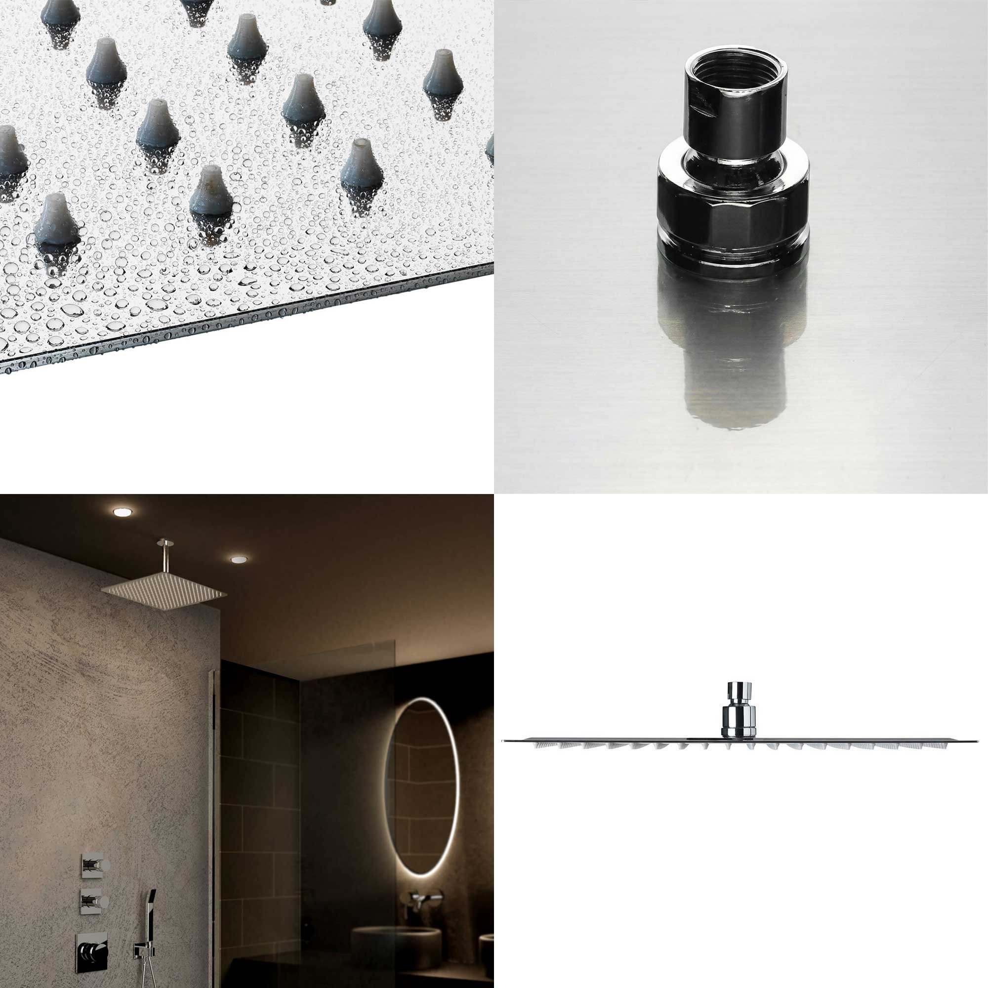 Conjunto completo de ducha de lluvia Soho rectangular – Empotrada