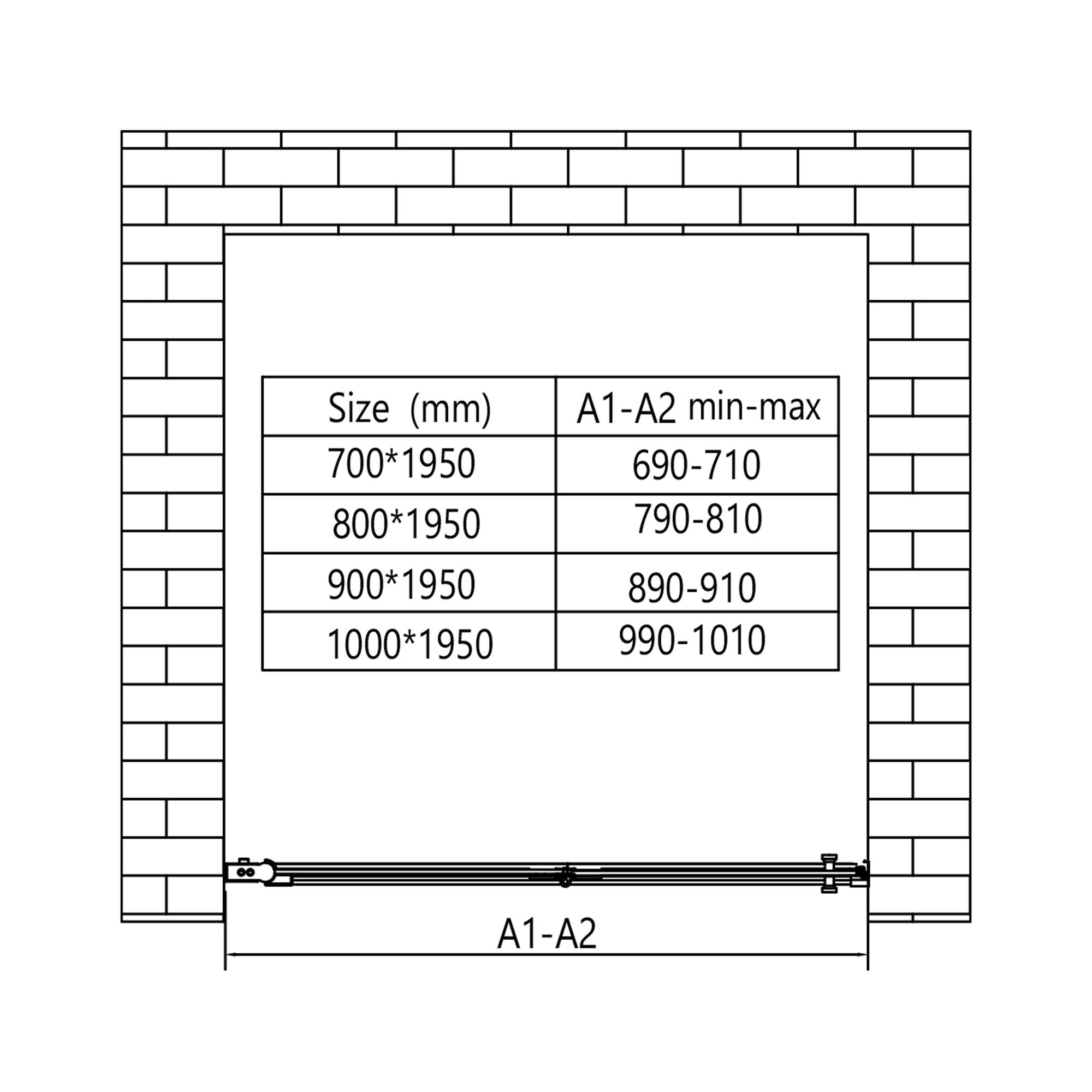 Corner shower enclosure with pivot door – 8 mm safety glass in chrome, various sizes