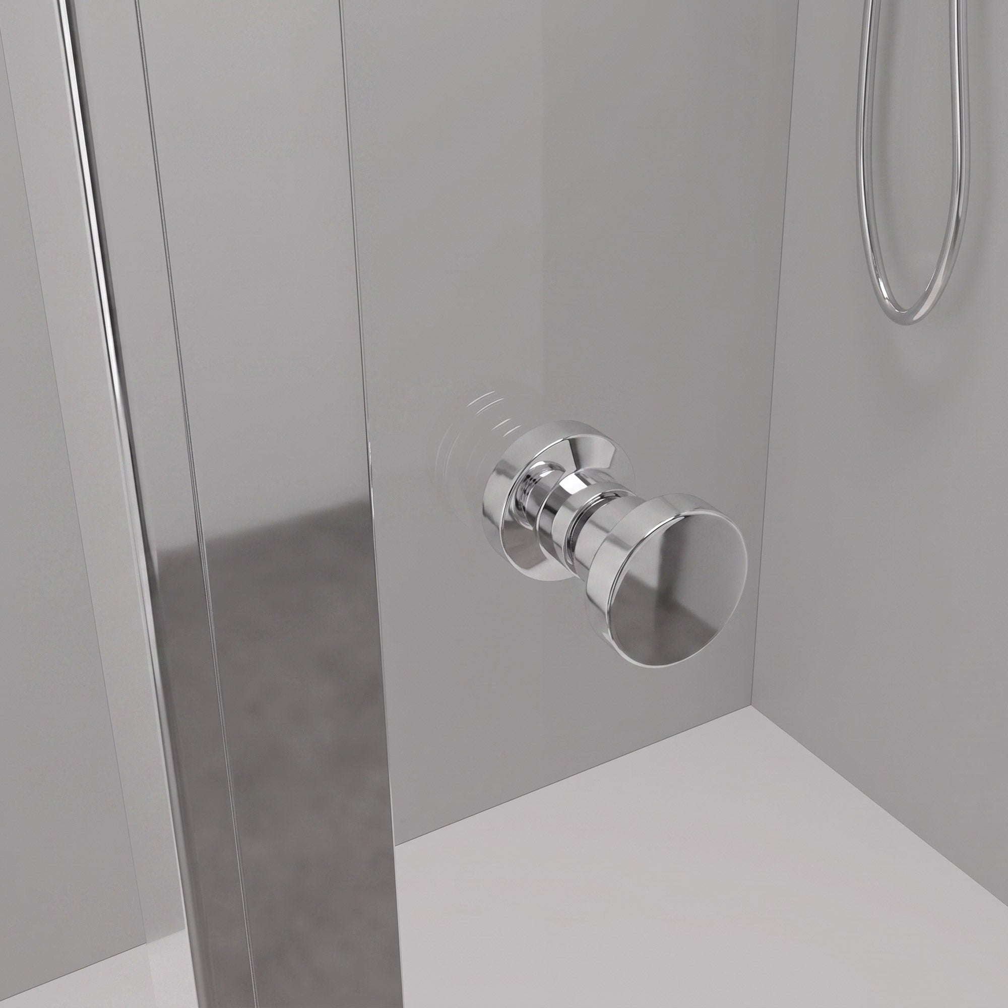 Cabina doccia angolare con porte scorrevoli, Vetro di sicurezza temperato da 6 mm, in Cromo, varie dimensioni
