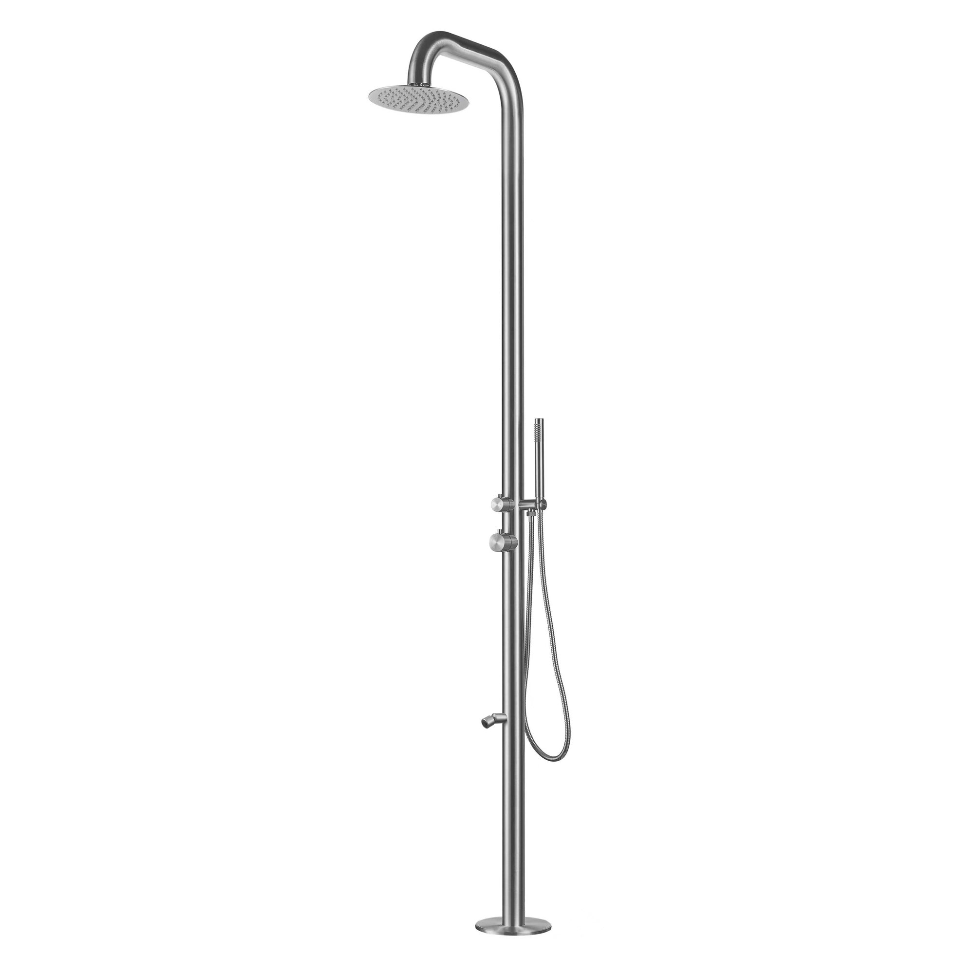 Douche de jardin design SOHO 2.0 en acier inoxydable 316L avec douchette à main