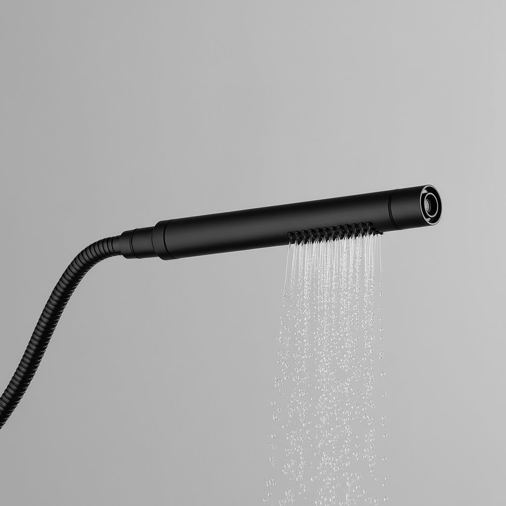 Dual Jet Handbrause massiv rund Highline Schwarz Matt