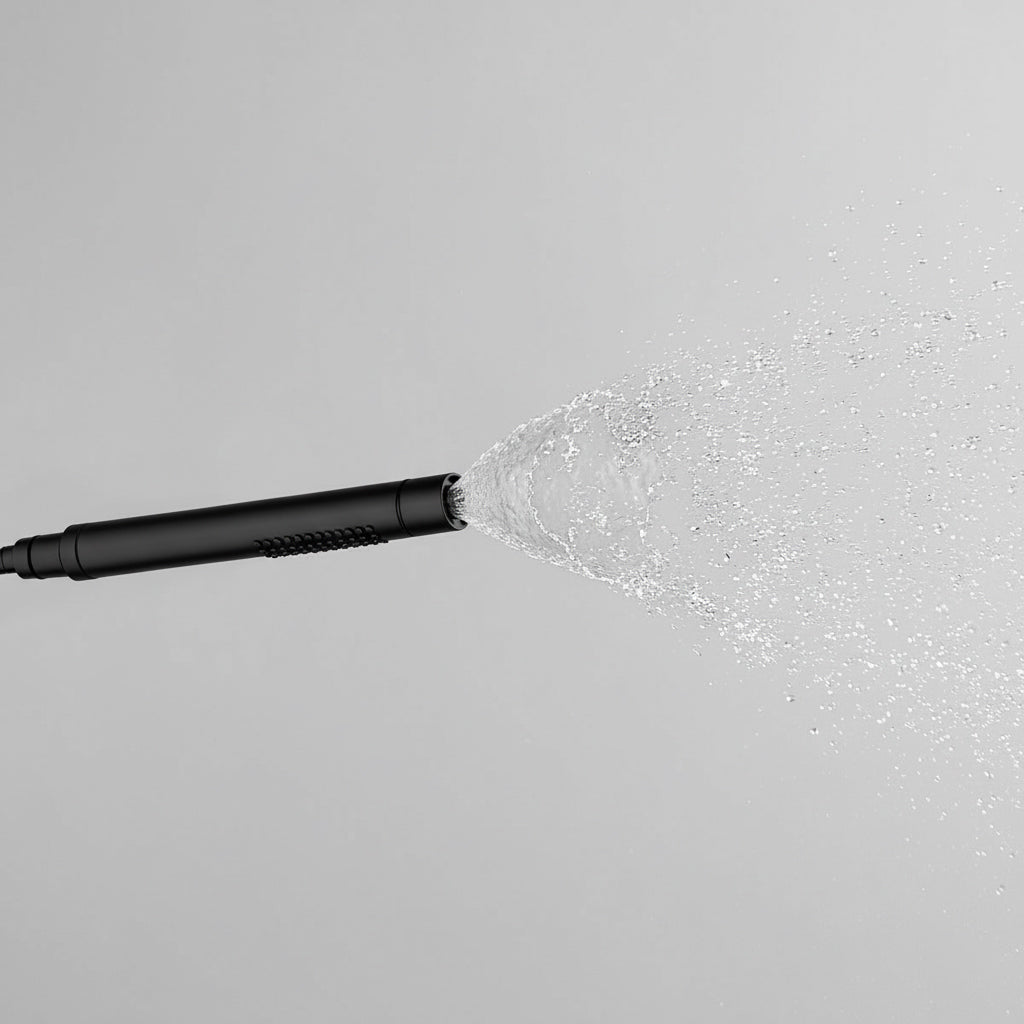 Dual Jet Handbrause massiv rund Highline Schwarz Matt
