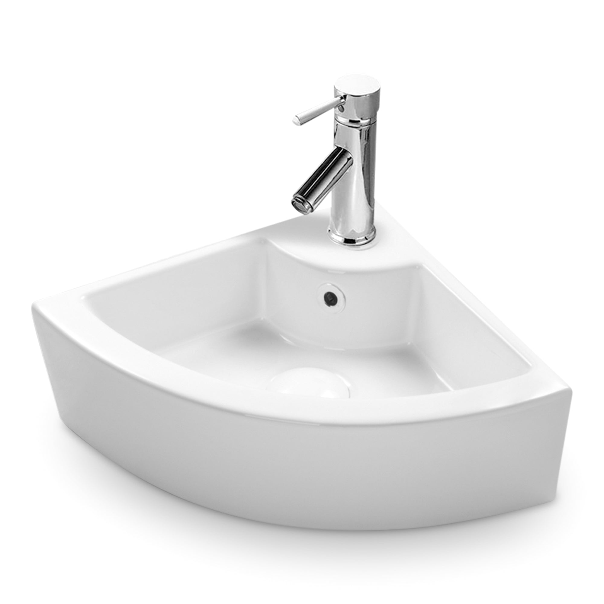 Lavabo ad angolo in ceramica per WC ospiti 46x32 cm