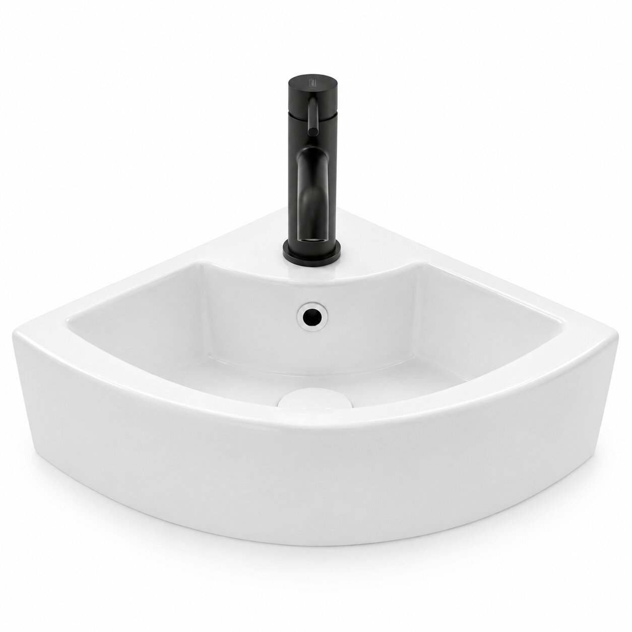 Lavabo en céramique d'angle pour WC invités 46x32 cm