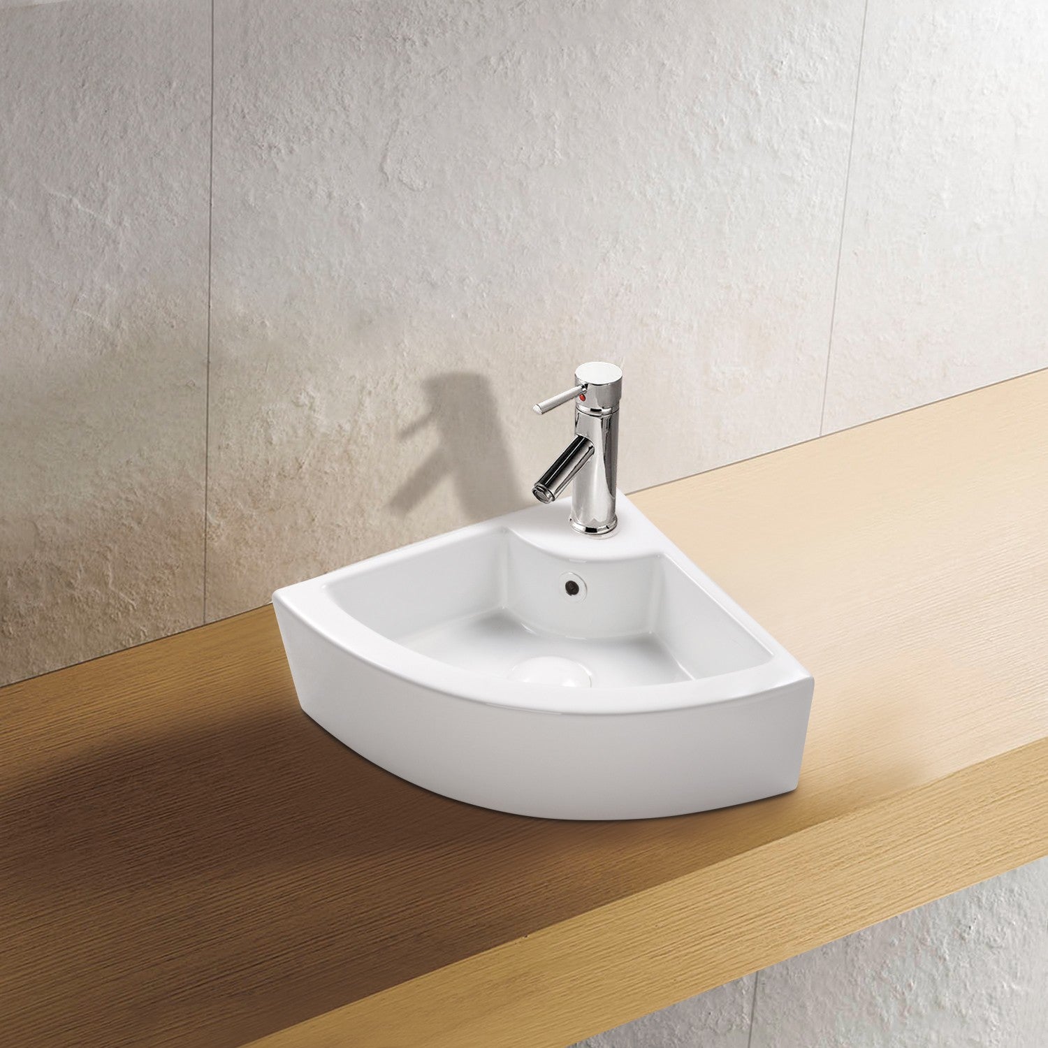 Lavabo ad angolo in ceramica per WC ospiti 46x32 cm
