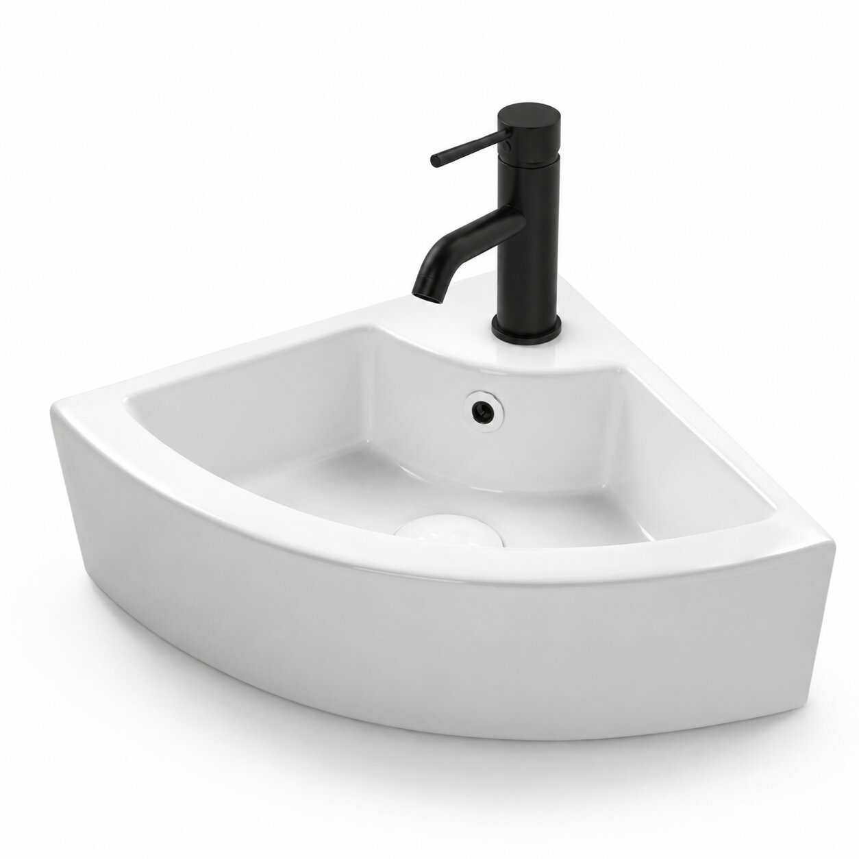 Eck Keramik Waschbecken Gäste WC 46x32 cm