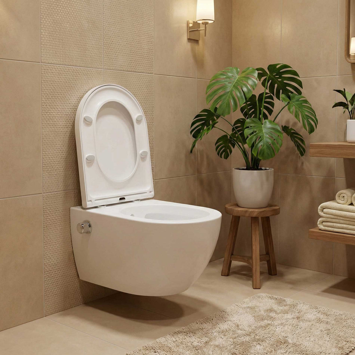 Spülrandloses Dusch-WC SOHO 4.0 Compact mit abnehmbarem Softclose Sitz Taharet