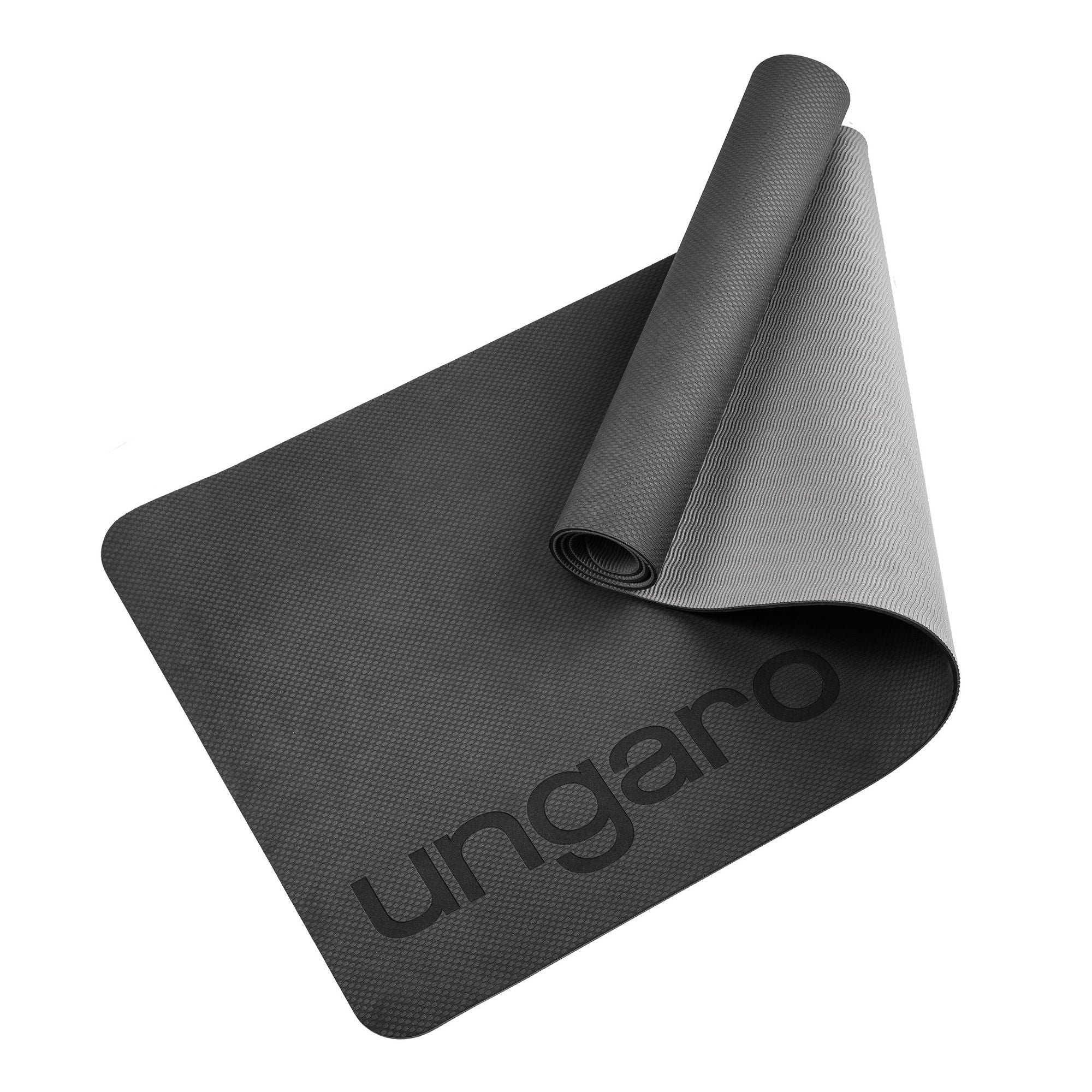 Ungaro Designer Yogamatte Leone Black Rutschfest aus TPE Schadstofffrei 180 x 61 x 6 cm