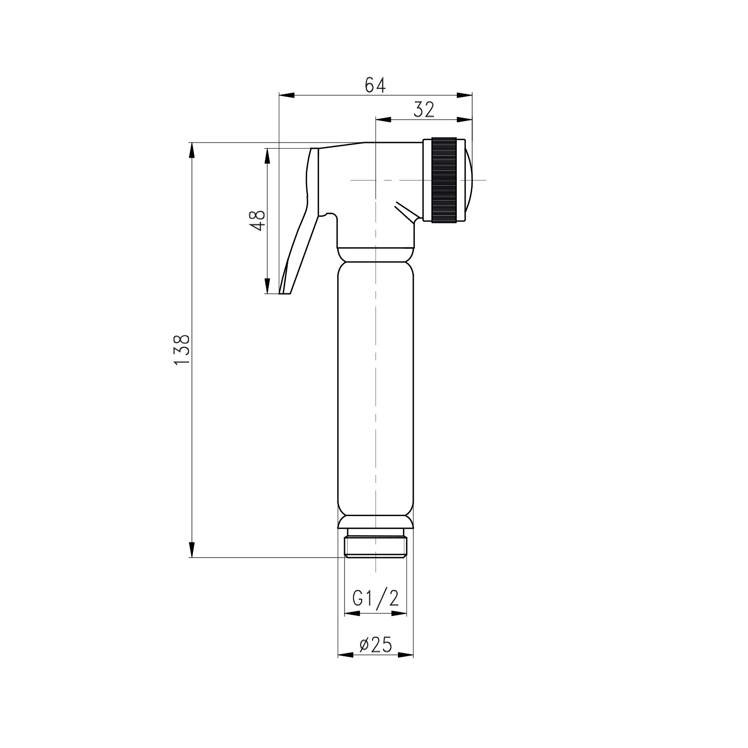 Design WC/Bidet Handbrause Komplettset mit Unterputz Mischerarmatur Mini in Schwarz Matt