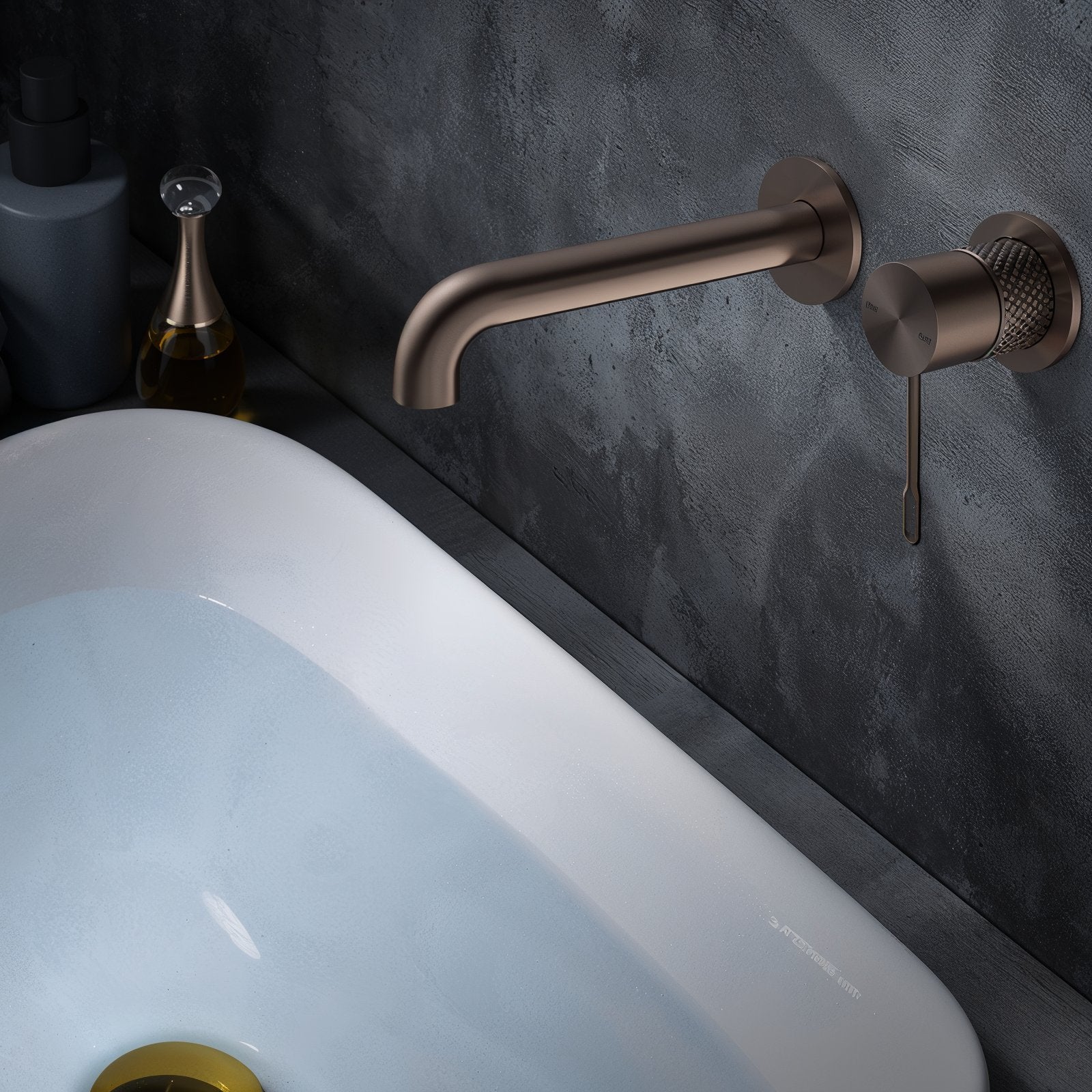 Rubinetto lavabo incasso ICONIC monocomando con corpo incasso incluso in rame spazzolato