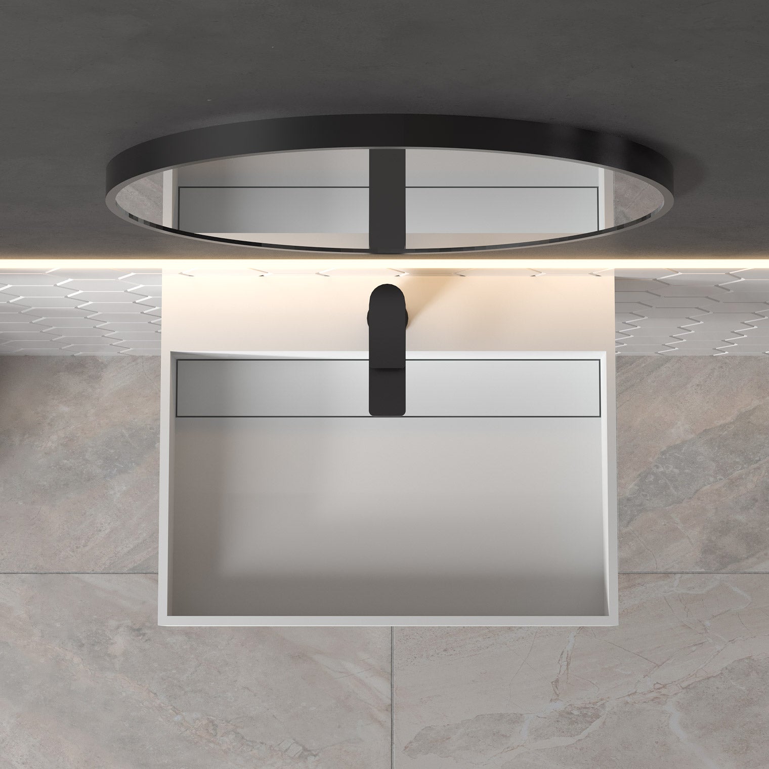 Stilform Wandwaschbecken 60×46×13 cm | aus Mineralguss | Weiß matt