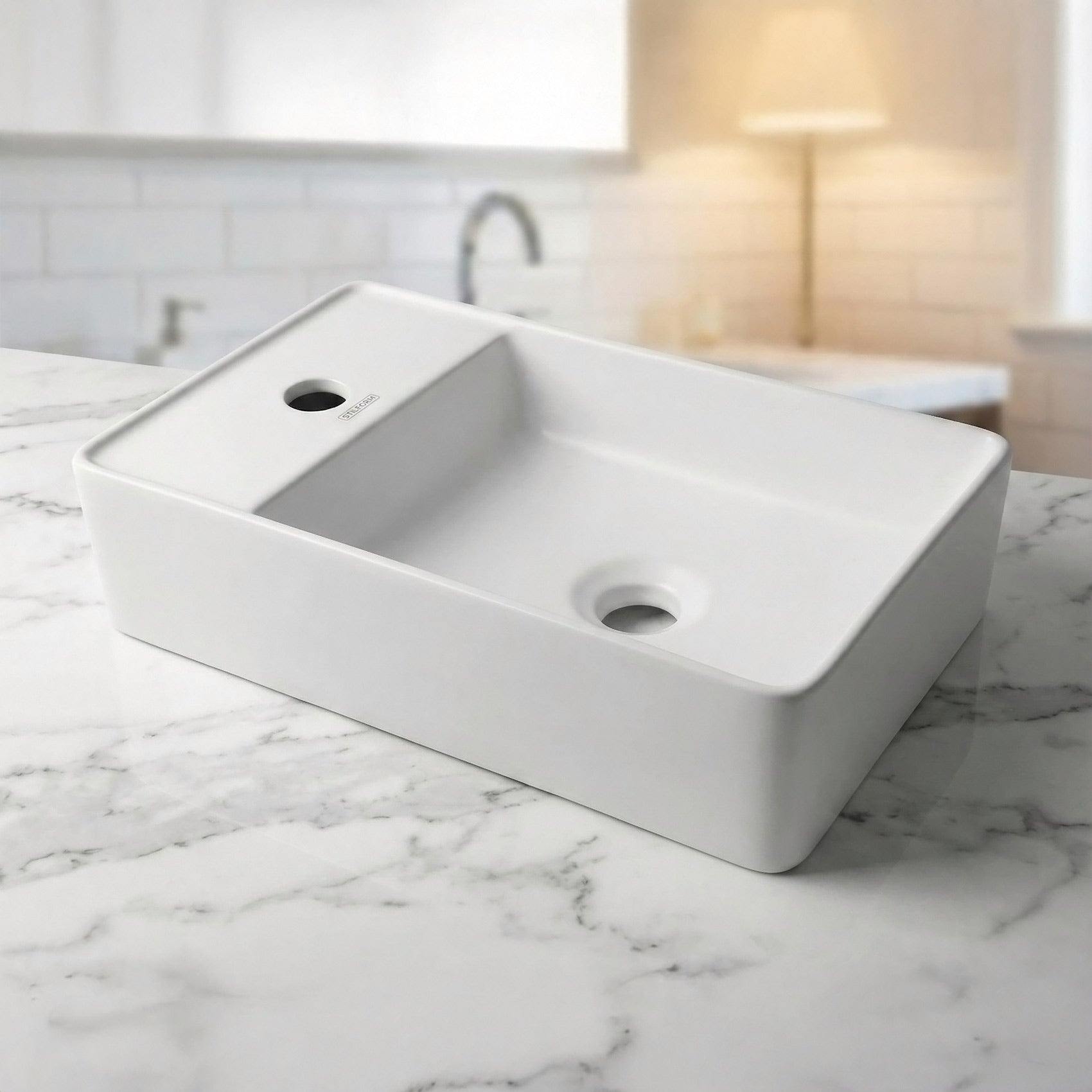 Guest toilet washbasin 46 x 25 cm SOHO 2.0 Ceramic Matt White