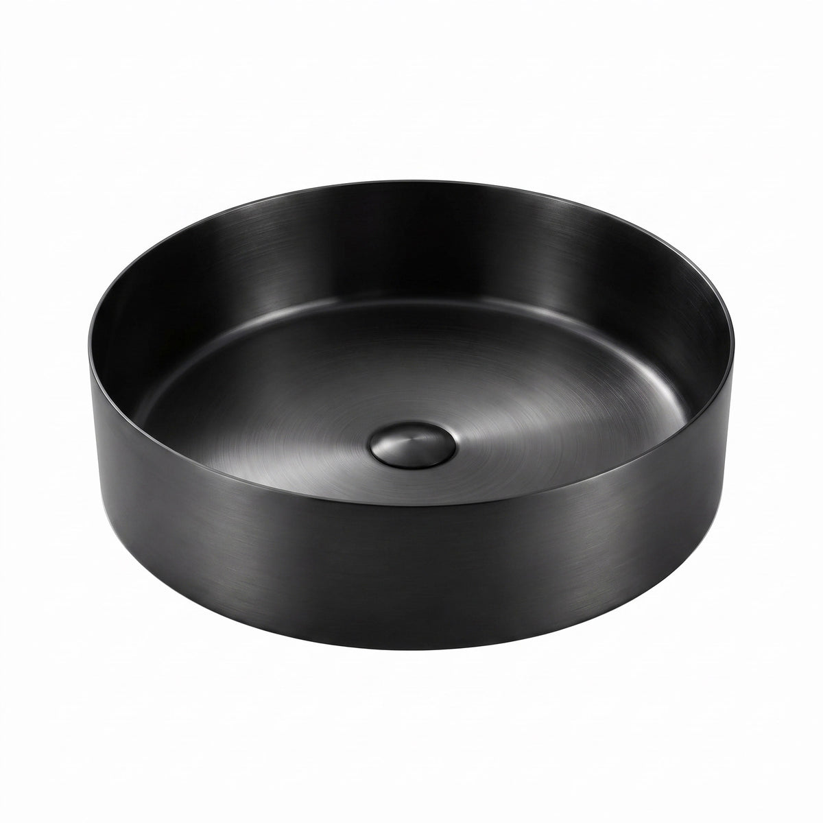 Lavabo sobre encimera de Acero inoxidable Park sin orificio para grifo, 40 cm, en Gunmetal cepillado