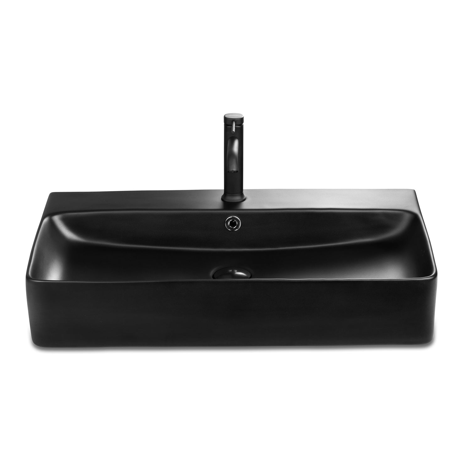 Berlin washbasin 70x42 made of finest ceramic for wall mounting or as countertop washbasin with tap hole in matt black