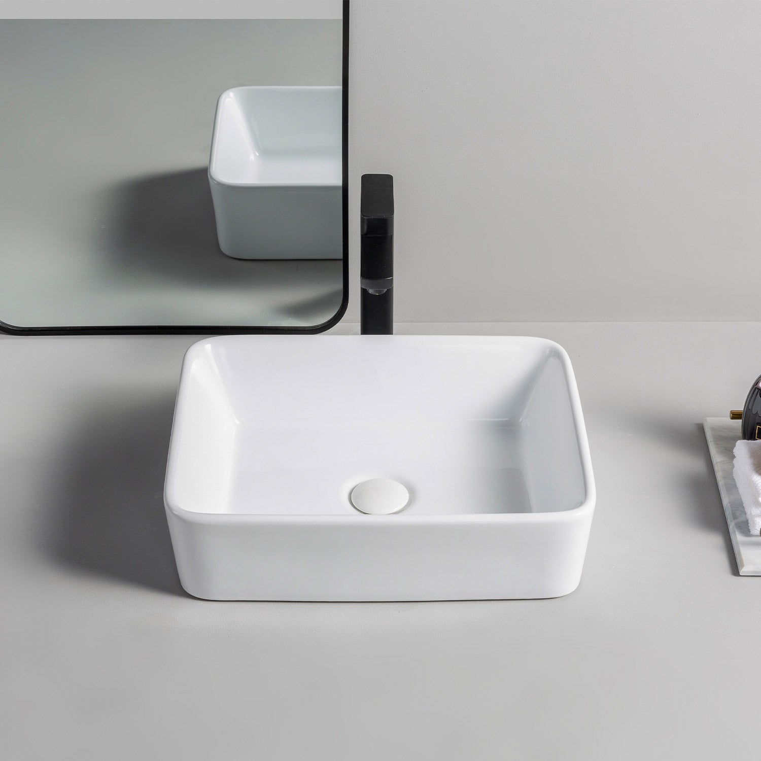 Countertop ceramic washbasin Soho Brilliant White 48 cm