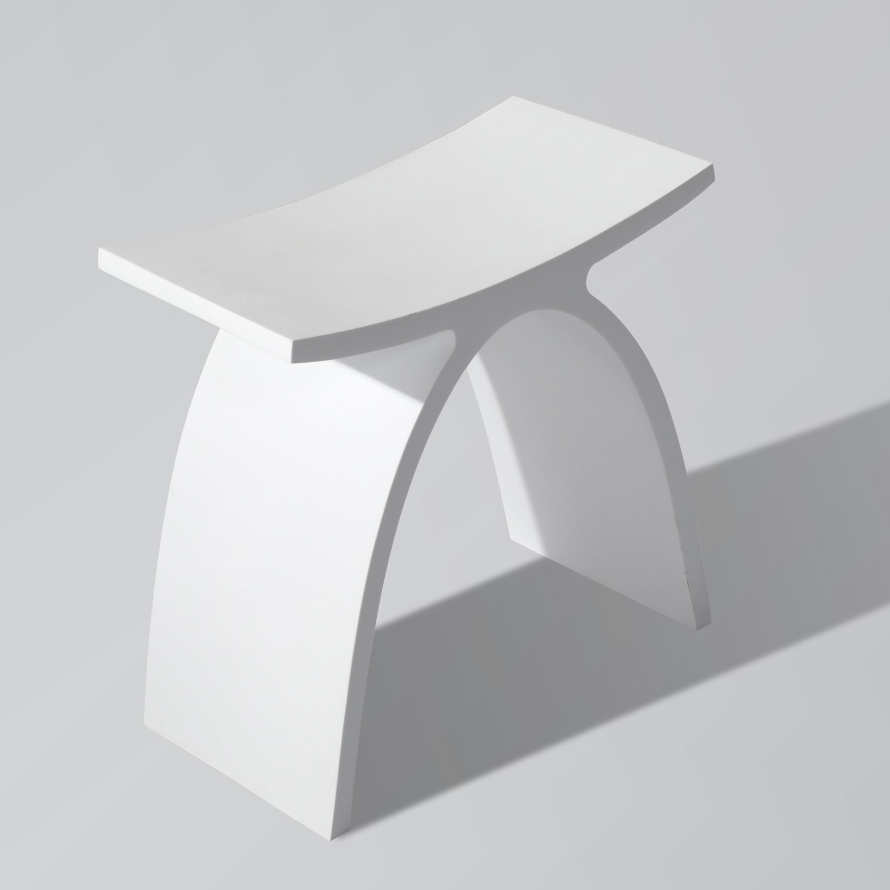 MANHATTAN bathroom stool made of high-quality mineral cast in matt white