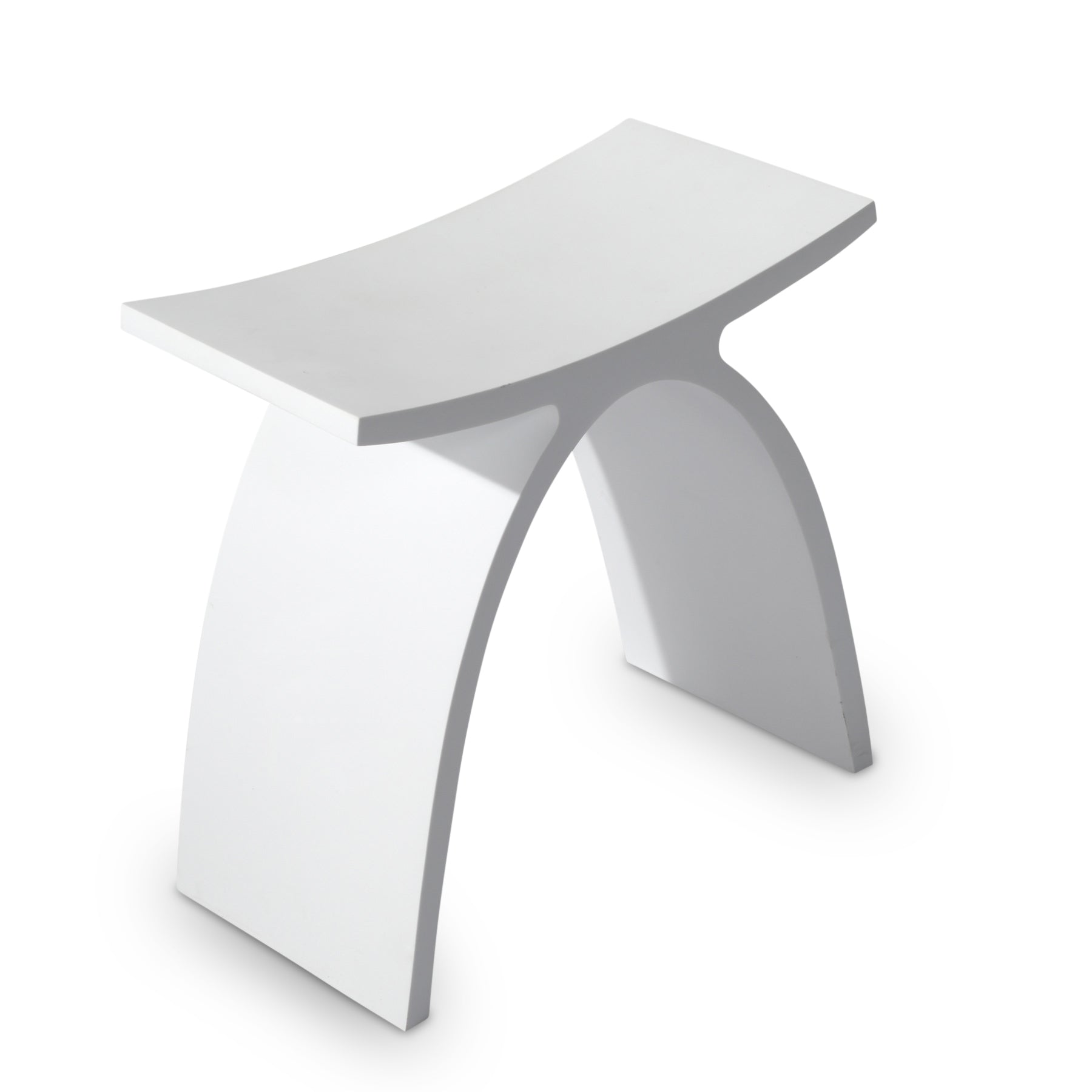 MANHATTAN bathroom stool made of high-quality mineral cast in matt white
