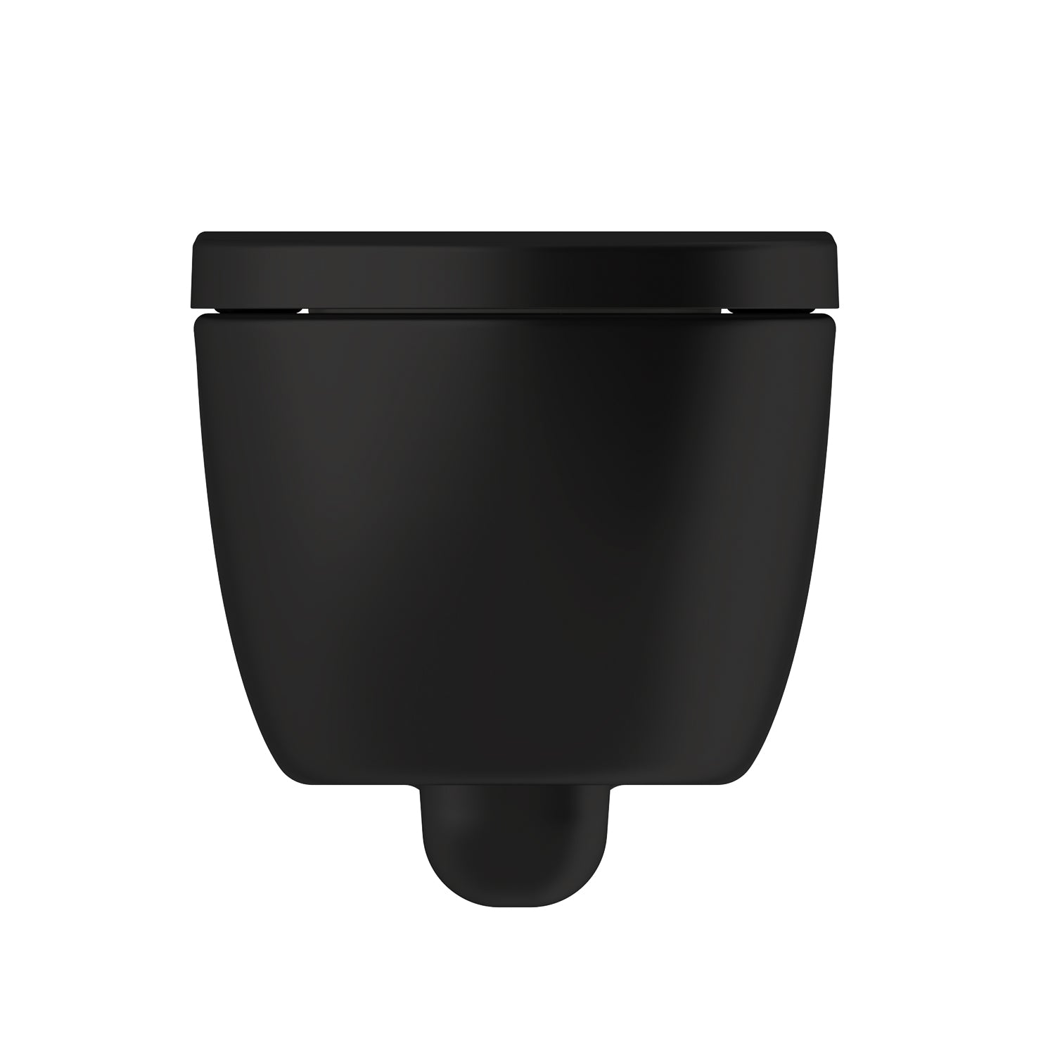 WC sospeso Soho Whirlflush WC senza brida nero opaco con sedile WC