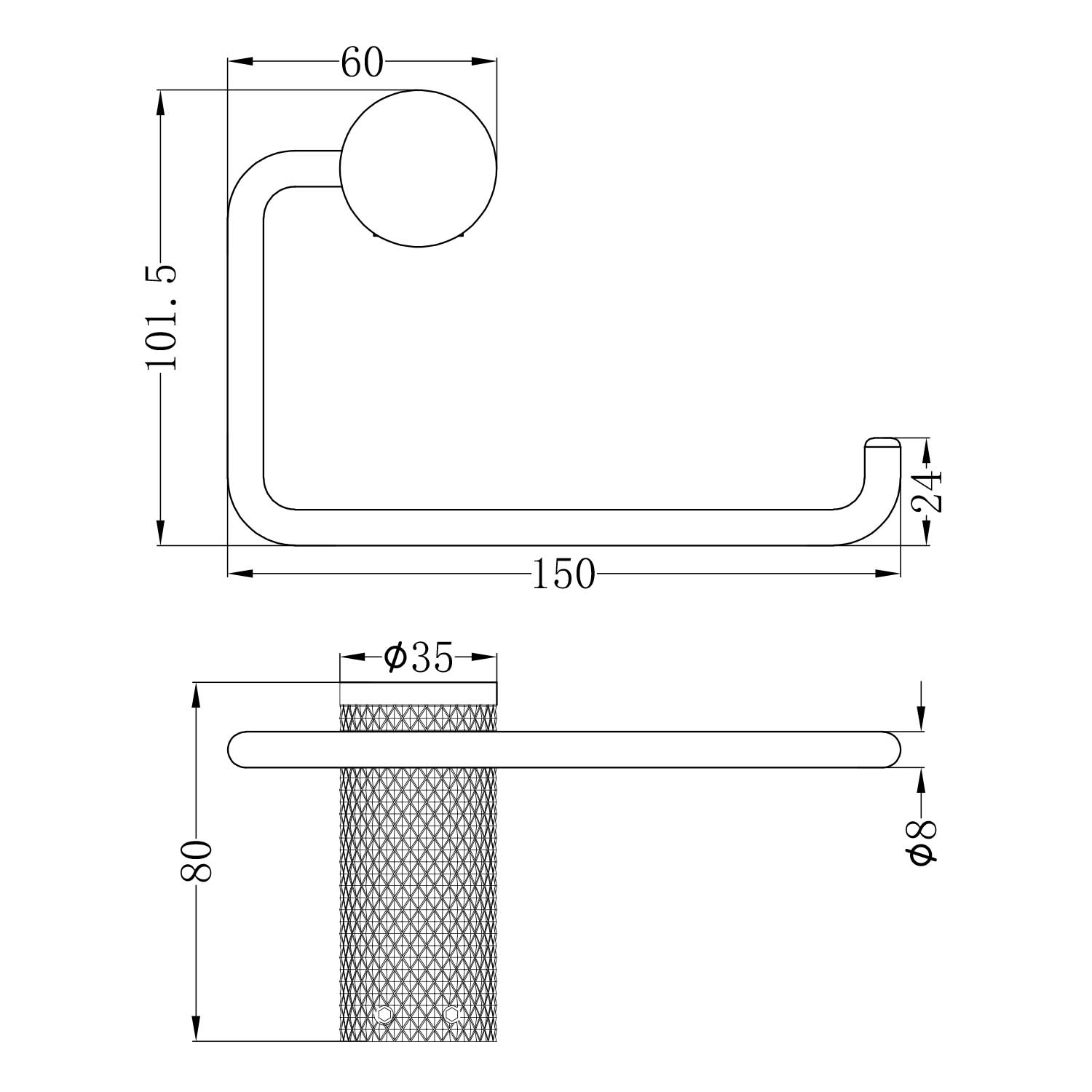 Toilettenpapierhalter Serie ICONIC Gunmetal