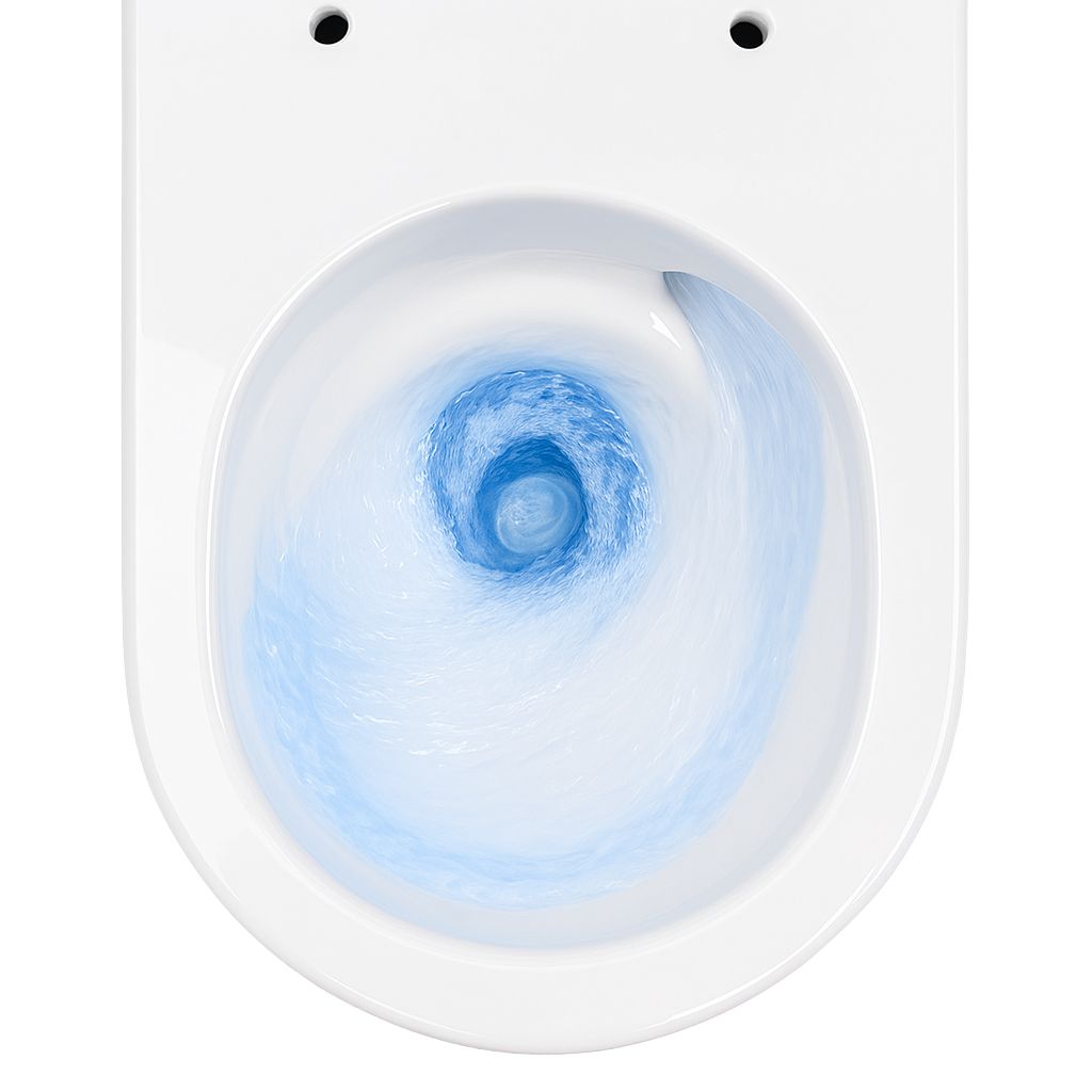 Wc sospeso Whirlflush Soho 3.0 senza brida Tornado flush bianco lucido con copriwater WC super slim