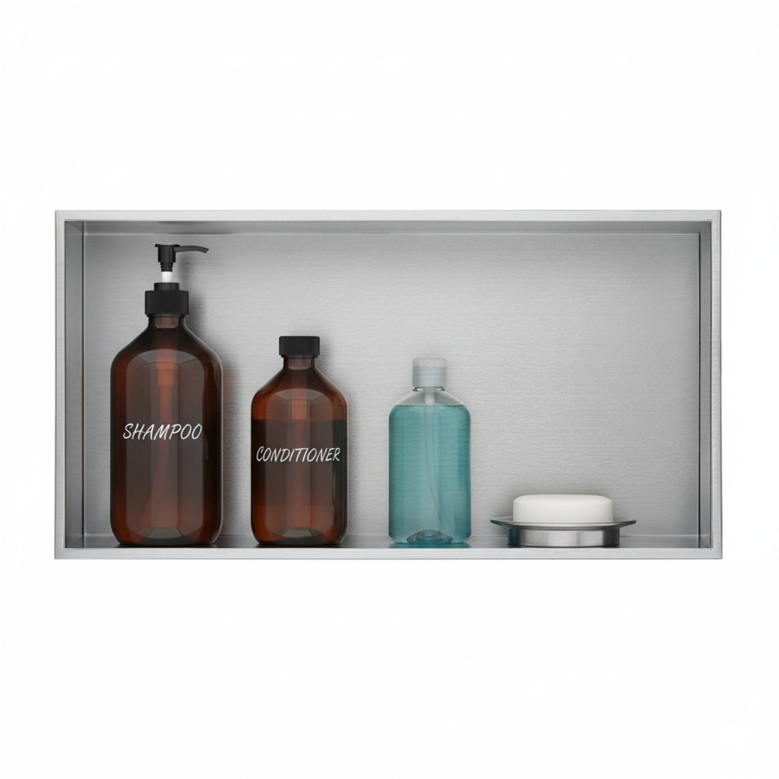 Niche murale minimaliste en acier inoxydable brossé 30x30 ou 60x30