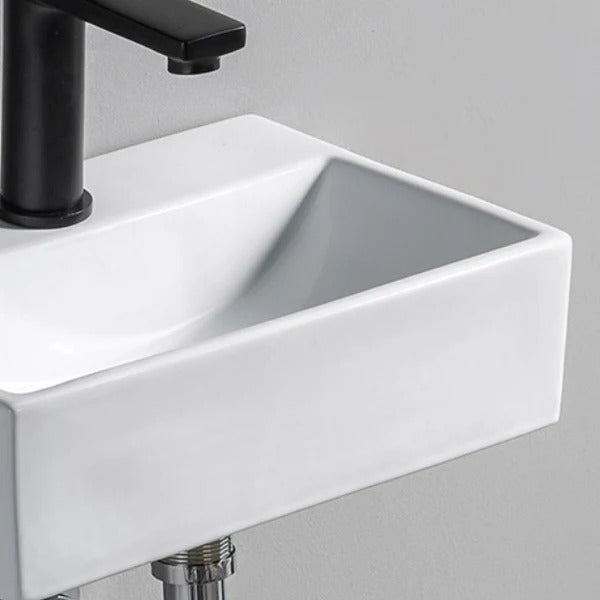 Lavabo Paris K300 blanco, vista de detalle del seno y el borde