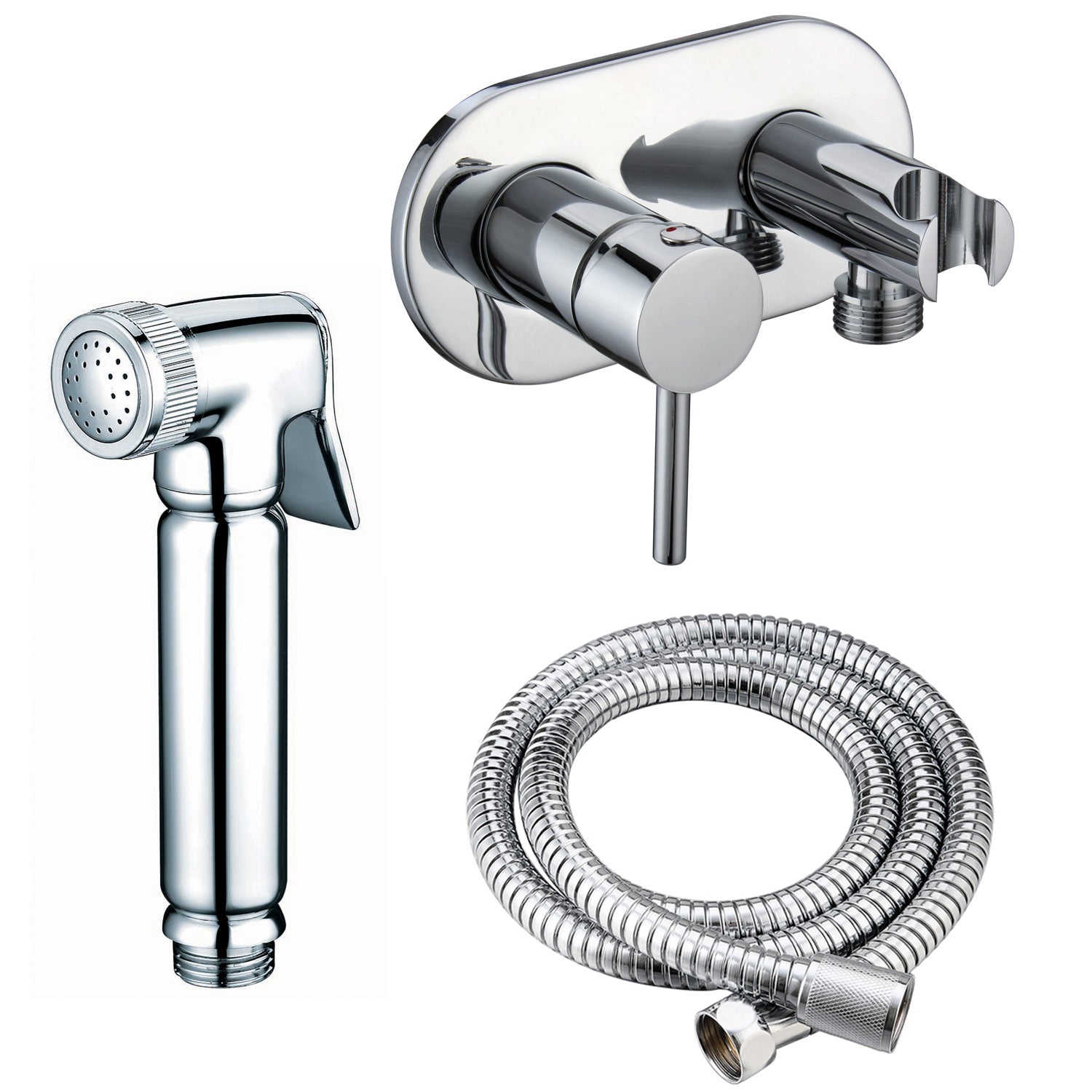 Set completo doccetta WC/Bidet da incasso con miscelatore