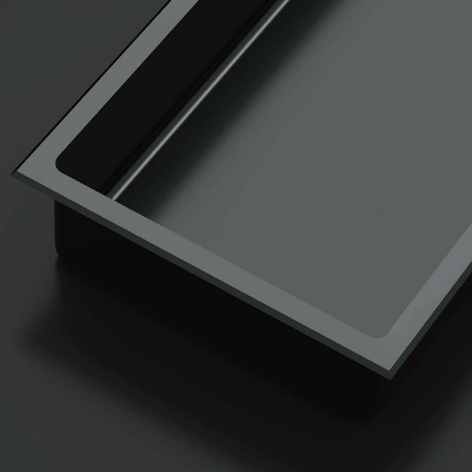 Stilform Wandnische Edelstahl Schwarz Matt in 60x30 mit Unterteilung